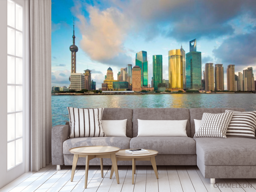 Фотообои Тучи, море, дома - 3