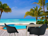 Фотошпалери Басейн і пальми на березі моря - 1