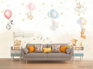 Фотообои зверюшки на воздушных шариках - 1