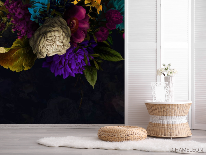 Фотошпалери квіти під стелею - 2