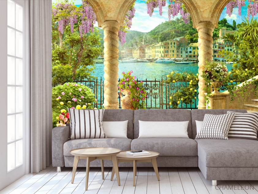 Фотообои Фреска с арками и водой - 3