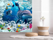 Фотошпалери 3Д Дельфіни - 2