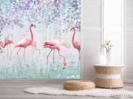 Фотошпалери Фламінго і зелень - 2
