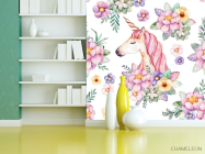 Фотообои единорог и цветы - 3