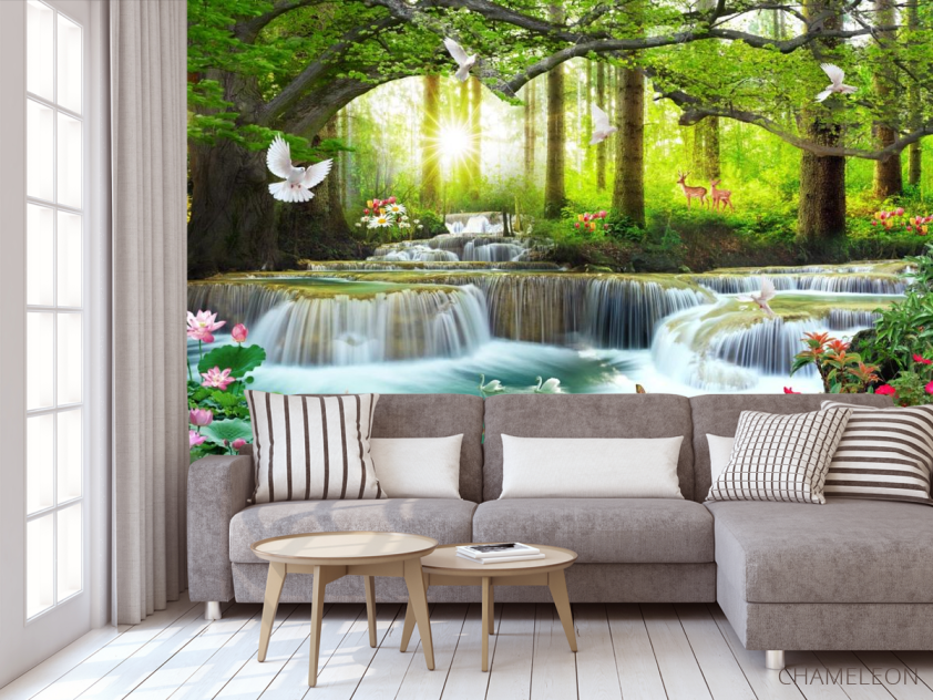 Фотообои Лесной водопад - 3