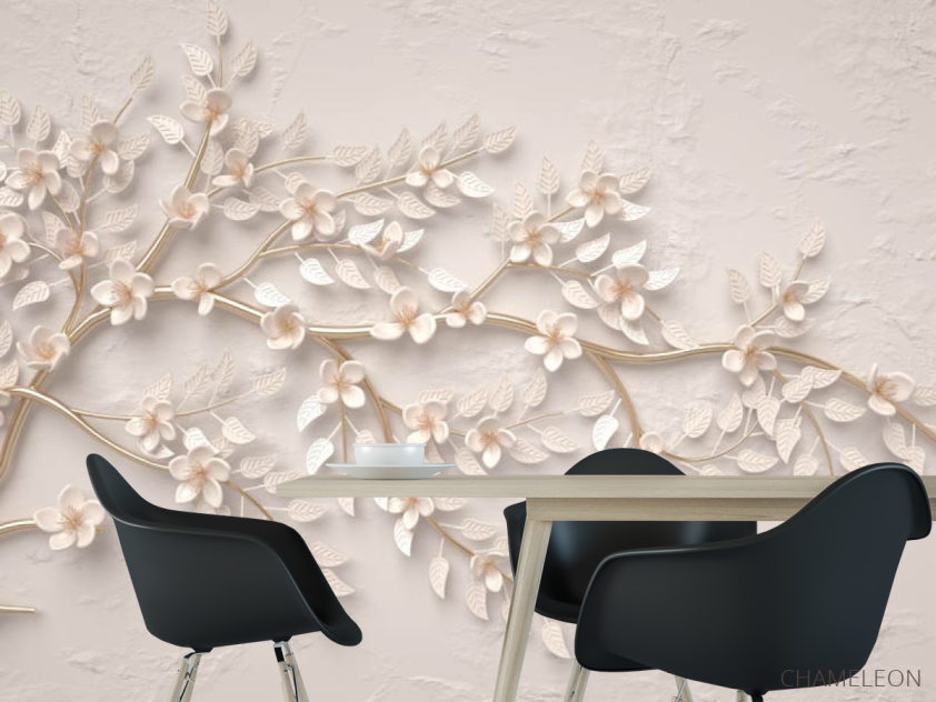 Фотошпалери Керамічна гілка з квітами - 1