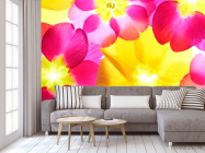 Фотообои Розово-желтые цветы - 3