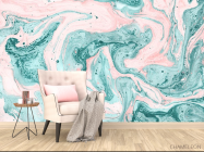 Фотообои Розово-бирюзовый флюид - 4