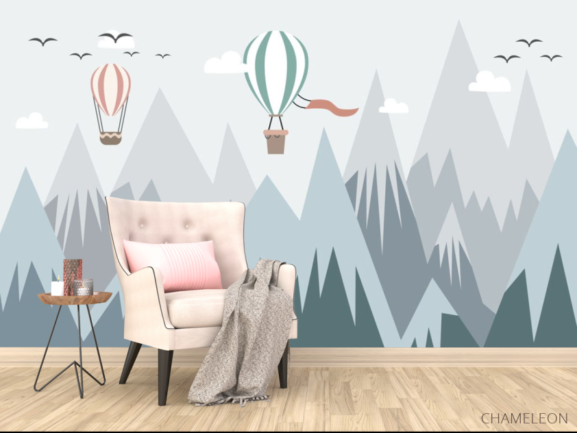 Фотообои Синие горы и шары - 4