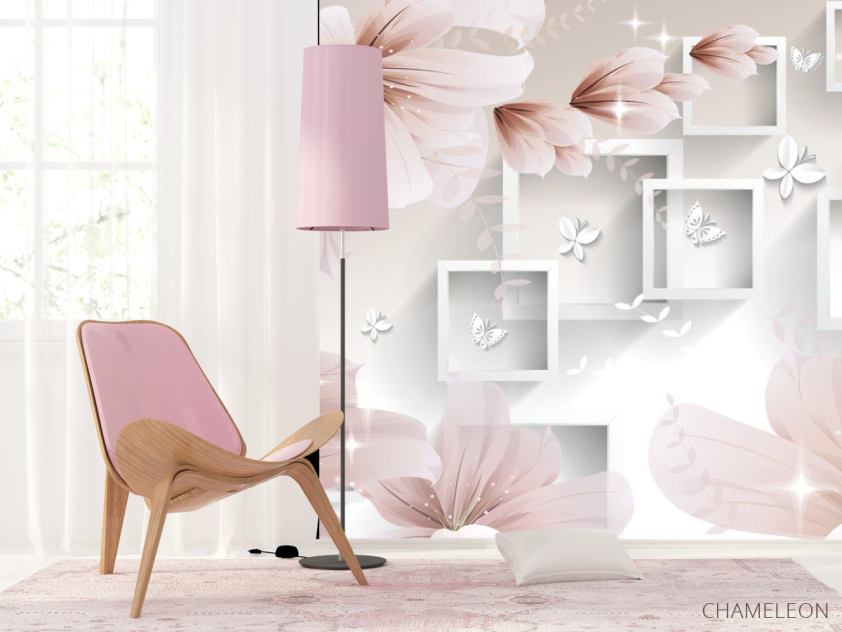 Фотошпалери Абстрактні об'ємні квіти - 4