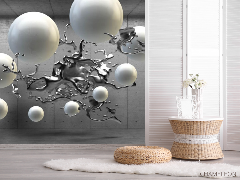 Фотошпалери 3д кулі сірі - 2