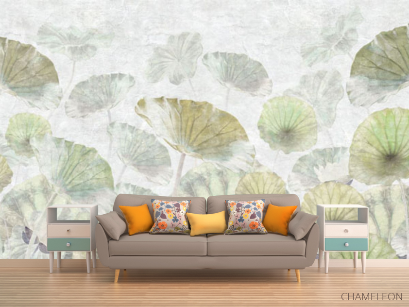 Фотообои Листья лотоса туманные - 1