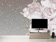 Фотообои Цветы на бежевом фоне - 2