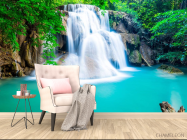 Фотообои водопад и бирюзовое озеро - 4