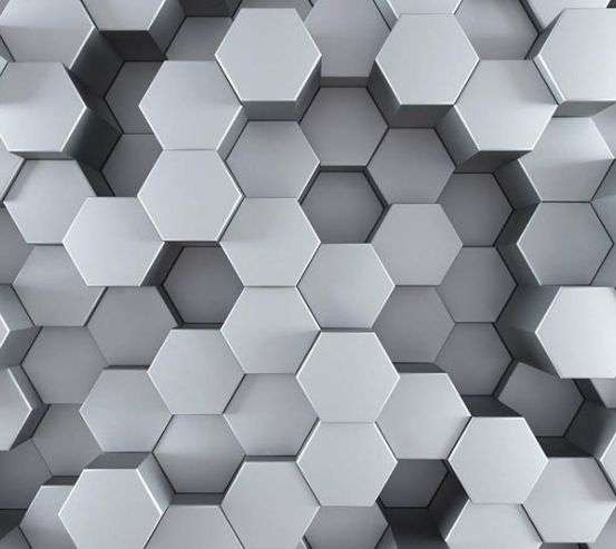 Фотошпалери сірі 3Д шестикутники Фотошпалери сірі 3Д шестикутники 32509