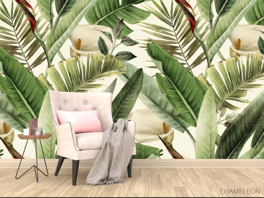 Фотообои Тропические листья и каллы - 4