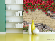 Фотошпалери Стіна з квітами 3д - 3