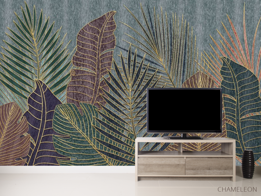 Фотообои 3д тропические листья - 2