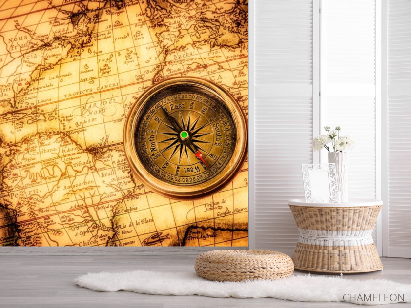 Фотошпалери Компас і карта - 2