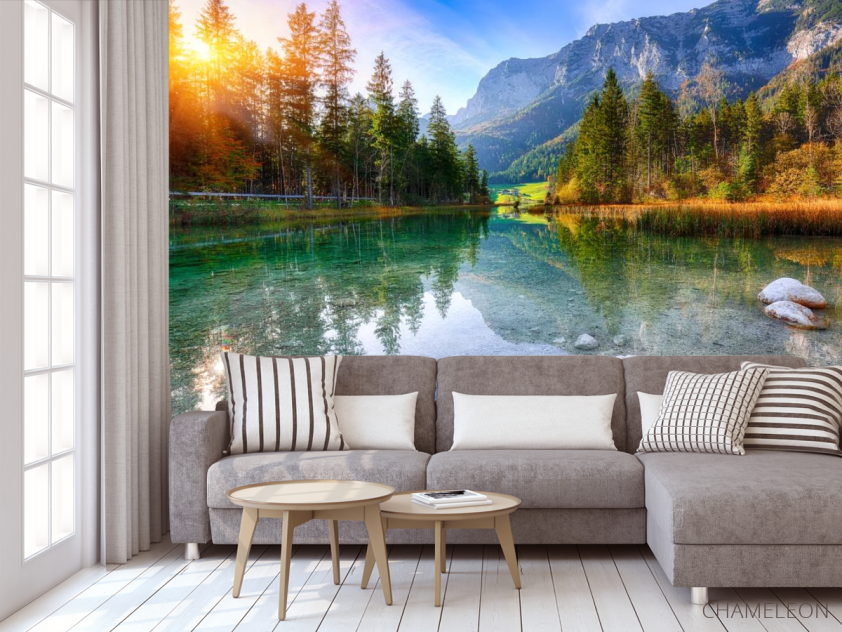 Фотообои прозрачное горное озеро - 3