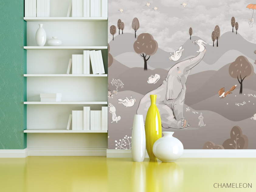 Фотошпалери Слон на галявинці - 3