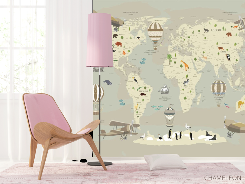Шпалери в дитячу Карта - 4