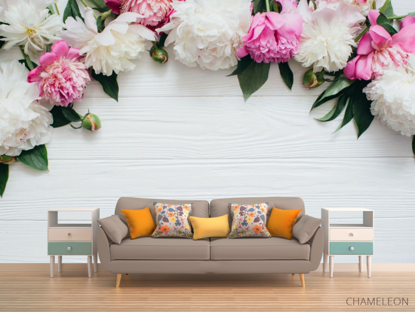 Фотообои Пионы с потолка - 1