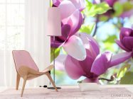 Фотошпалери біло-фіолетові квіти на дереві - 4