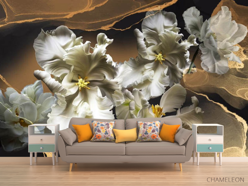 Фотообои Махровые тюльпаны 3d - 1