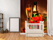 Фотообои Клубника, шампанское - 2