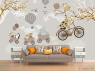 Фотообои Лисички на воздушных шариках - 1