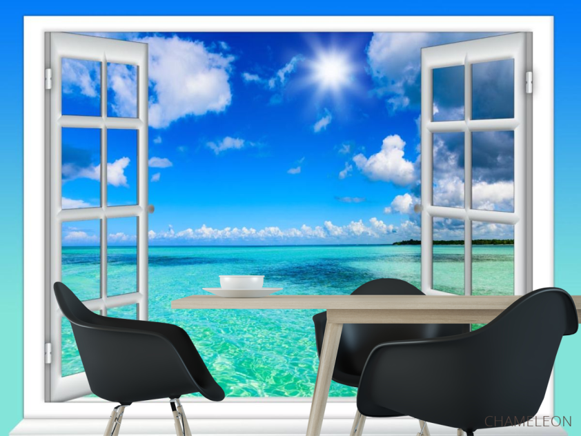 Фотошпалери Вид на море з вікна - 1
