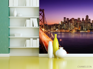 Фотошпалери мегаполіс над річкою фіолетовою - 3