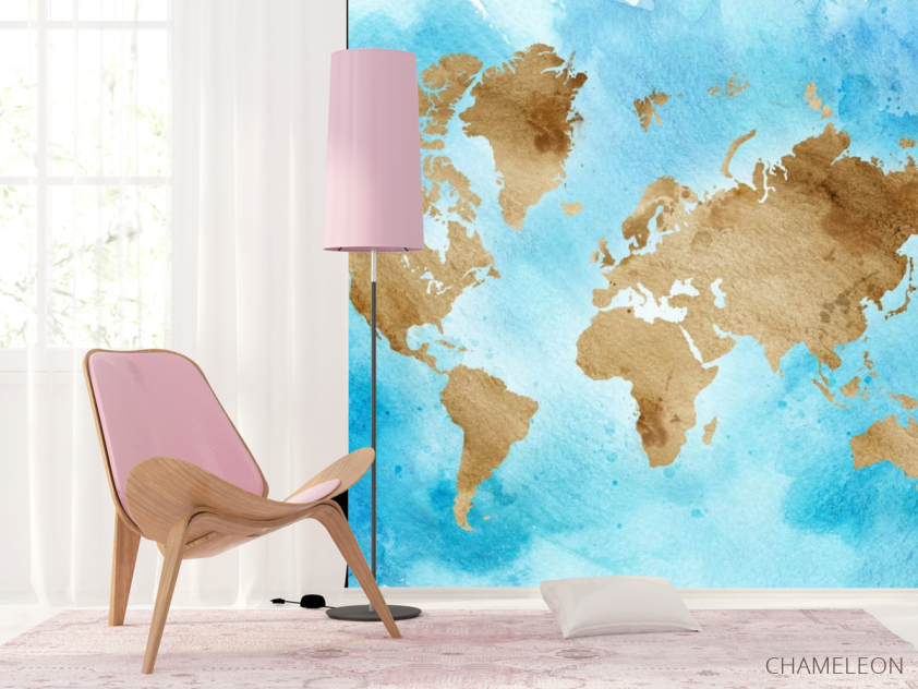 Фотошпалери акварельна карта - 4