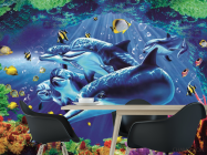 Фотошпалери 3Д Дельфіни - 1