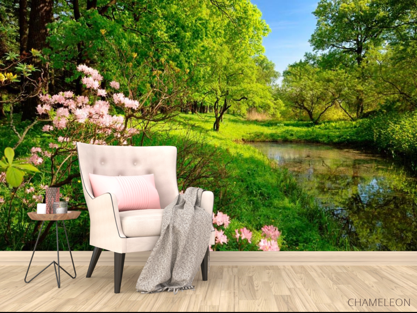 Фотообои Цветочки и лес - 4