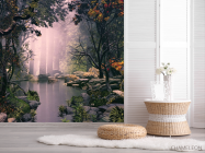 Фотошпалери туман в лісі над річкою - 2