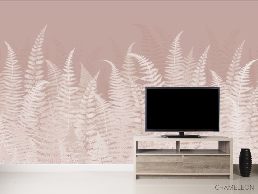 Фотообои Листья папоротника розовые - 2