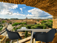 Фотошпалери вид на місто з кам'яного балкона - 1