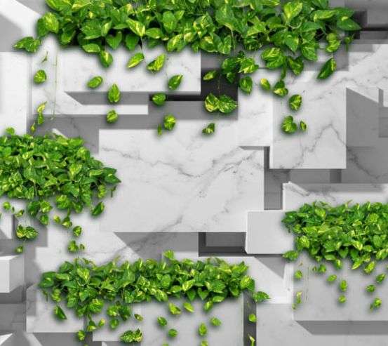 Фотошпалери 3Д стіна з квітами Фотошпалери 3Д стіна з квітами 32962