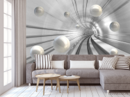 Фотообои 3д тоннель с шарами - 3