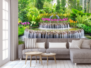 Фотообои фонтан с цаплями - 3