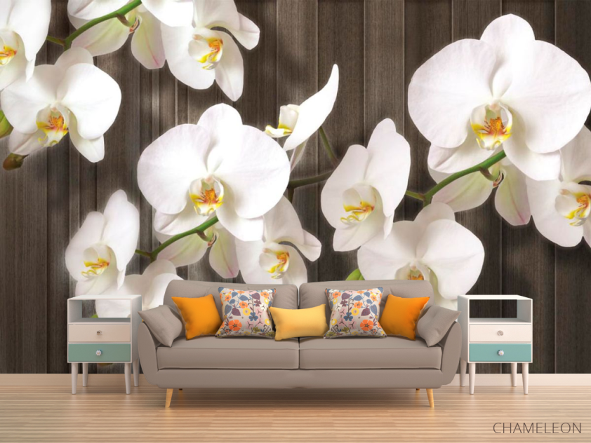 Фотообои Белые орхидеи на дереве - 1