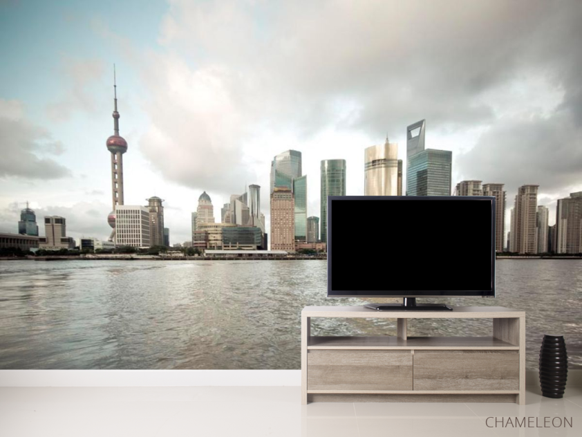 Фотообои Море, дома, тучи - 2