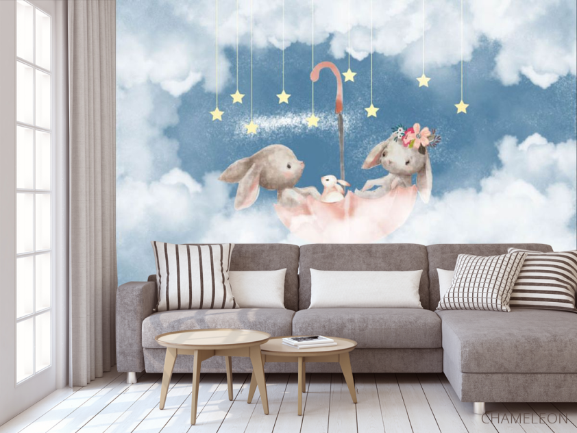 Фотообои Зайки на тучках - 3