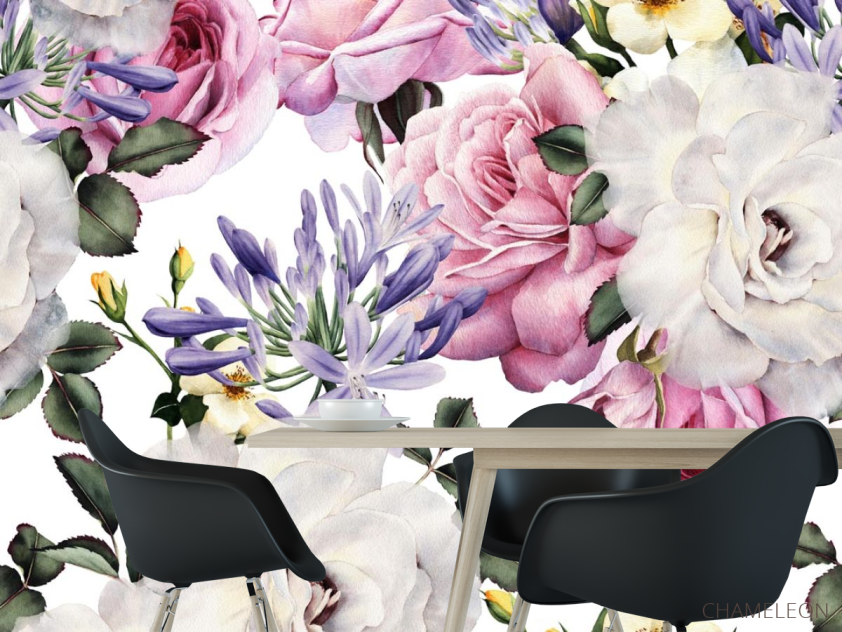 Фотообои рисованные цветы - 1