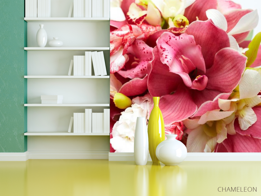 Фотошпалери Орхідеї і білі, бордові - 3