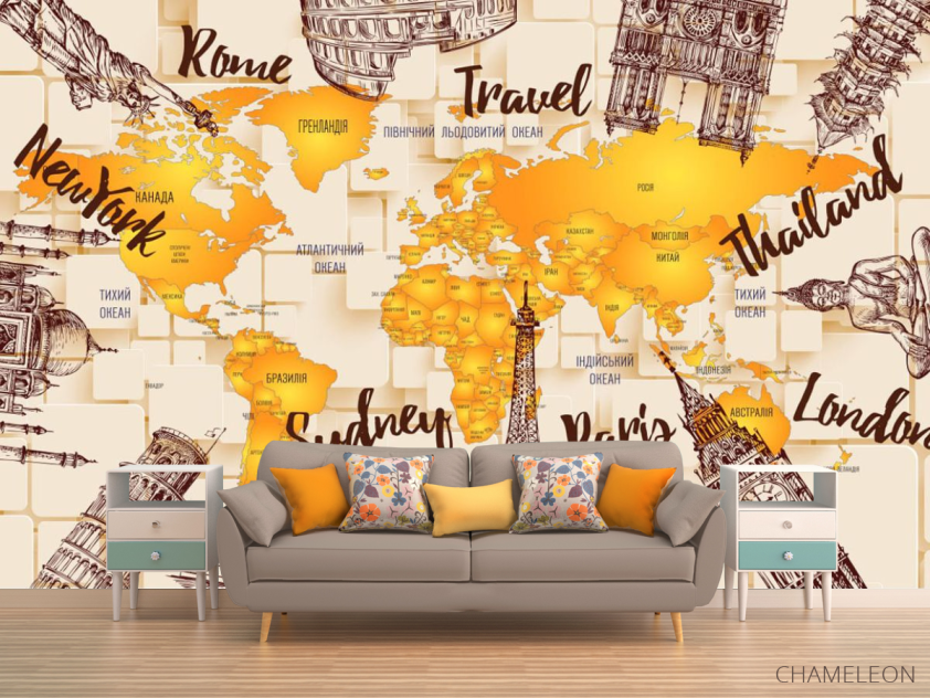 Фотообои карта мира - 1
