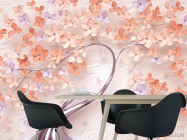 Фотошпалери 3д дерево персикового кольору - 1