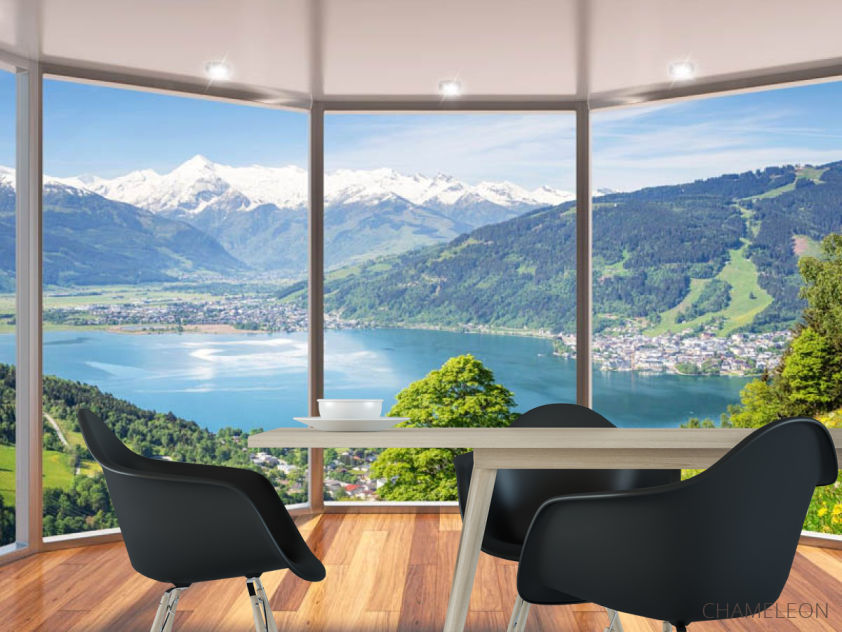 Фотошпалери Панорамне вікно з пейзажем - 1